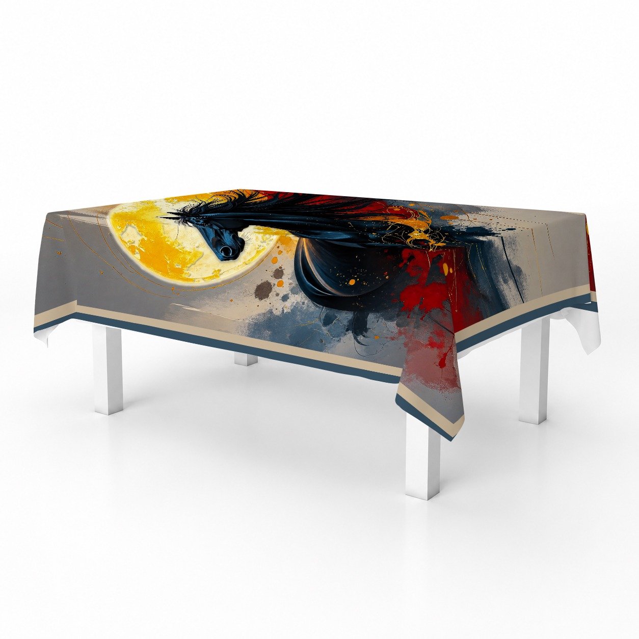 Table cover black hourse image 1