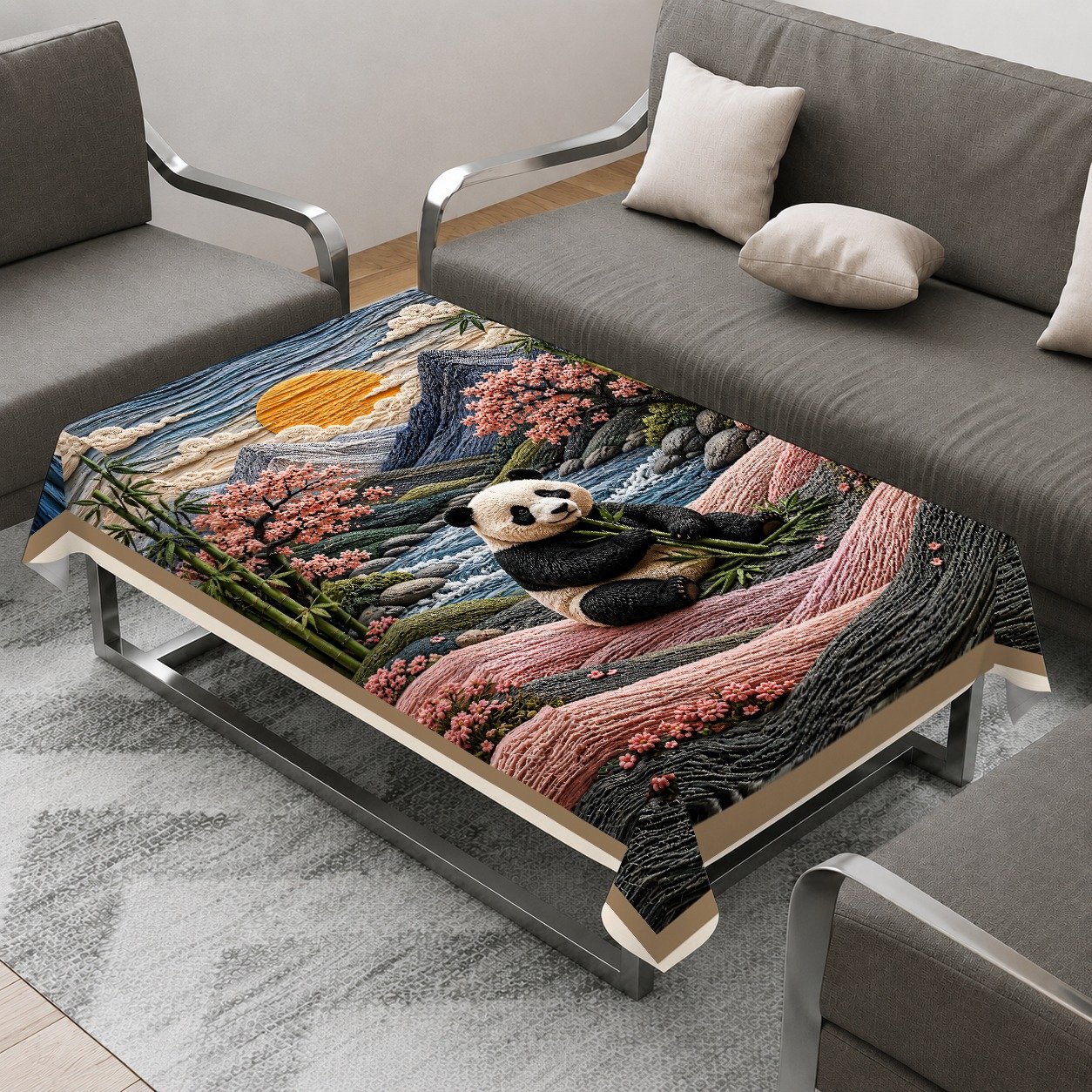 table cover design panda image 1