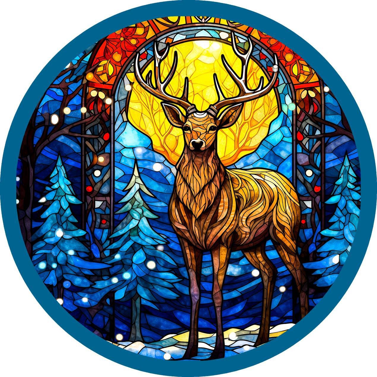 Round Table cover  design deer image 1