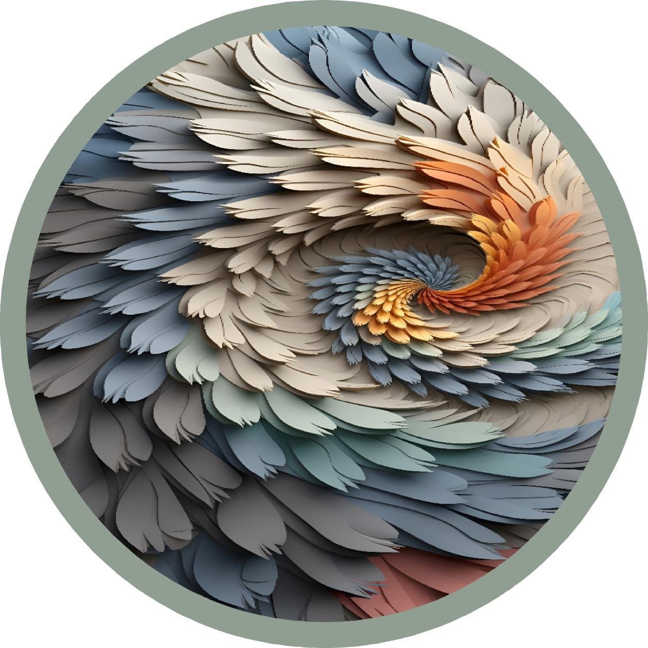 Round Table cover 7D design spiral relief image 1