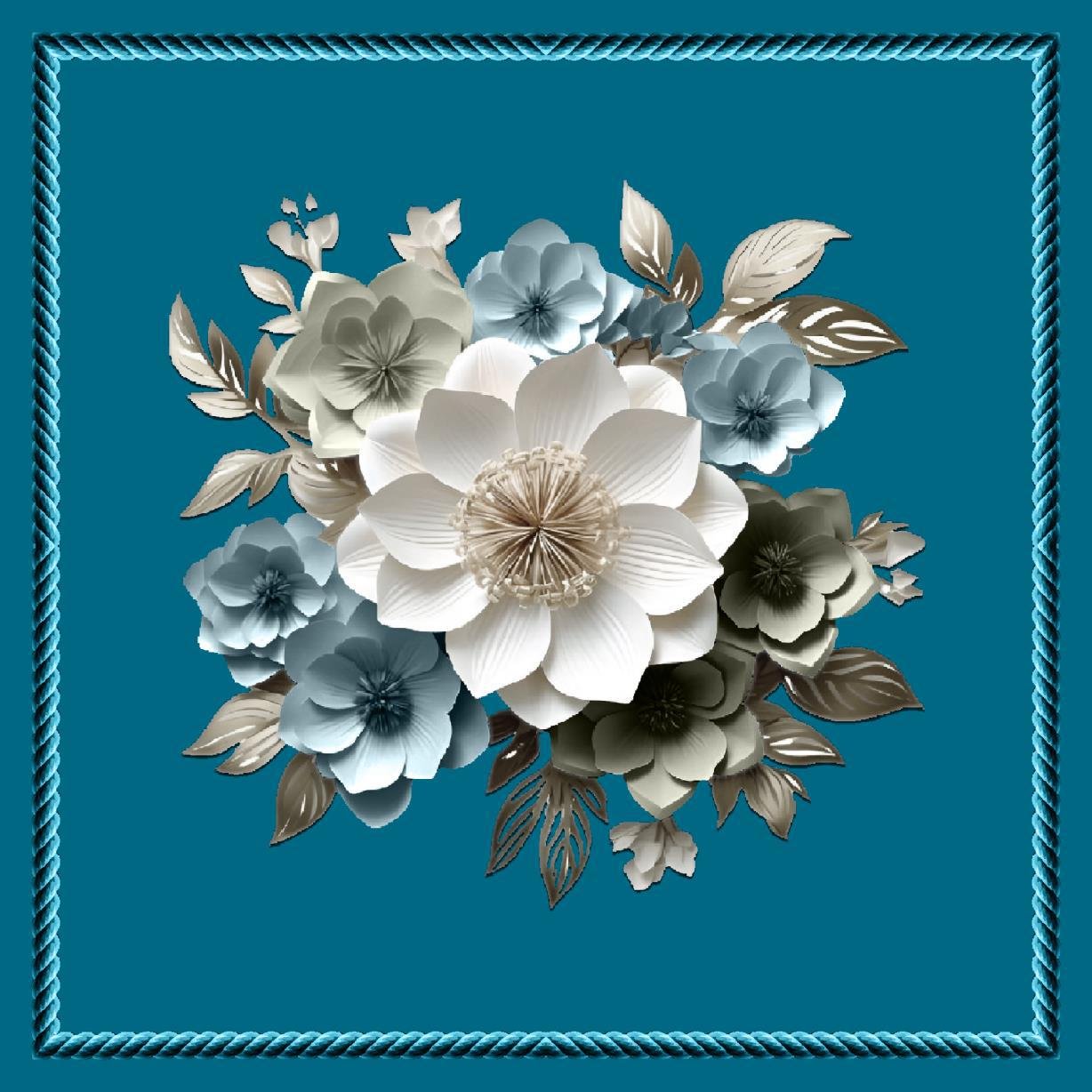 cusion cover design 2 magnolia blooms image 1