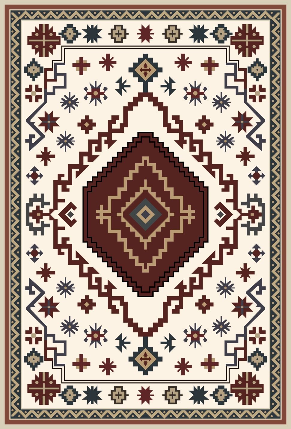 7D carpet -  traditional kilim rug pattern image 1