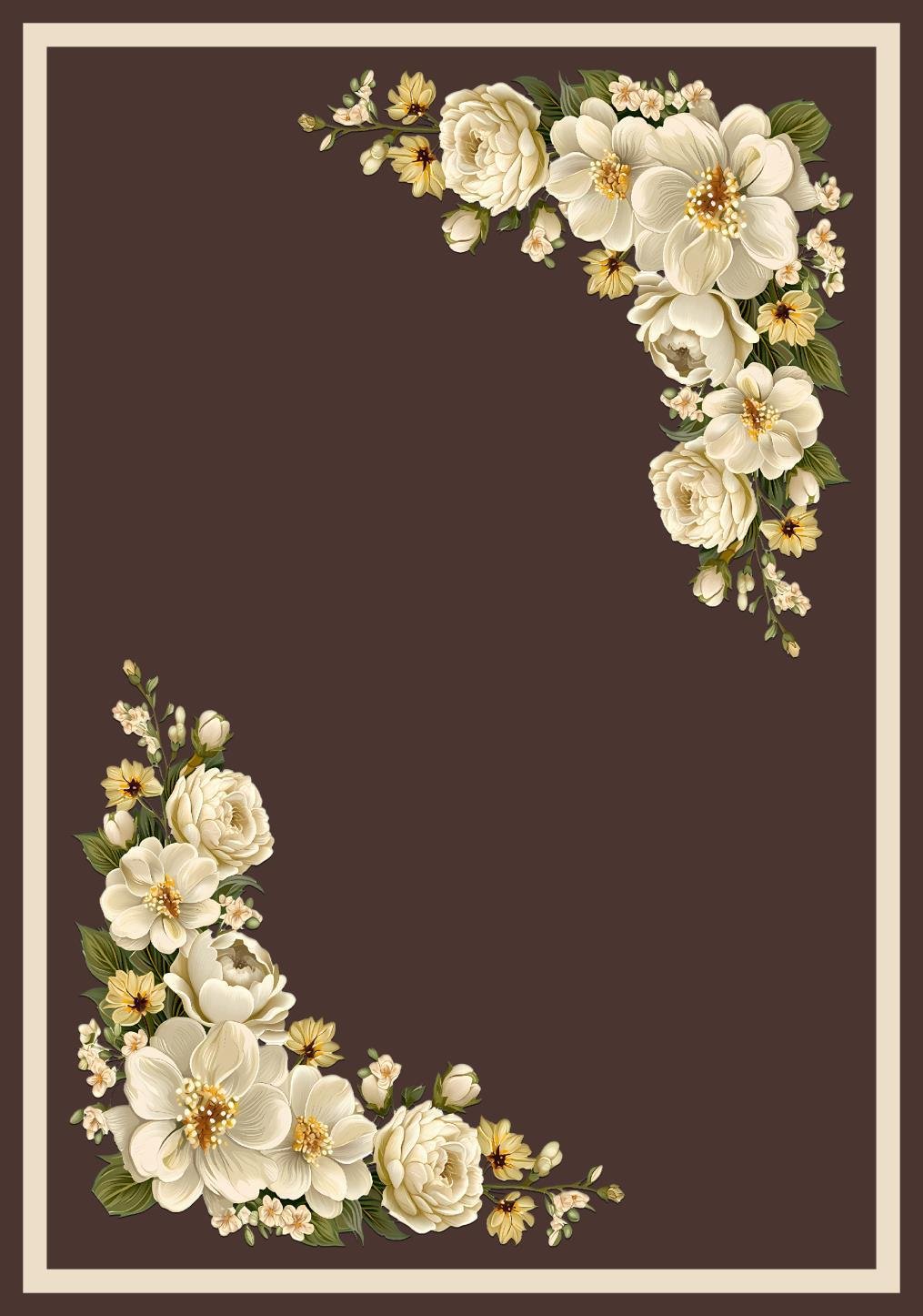 Table cover design  elegant floral corner border image 1