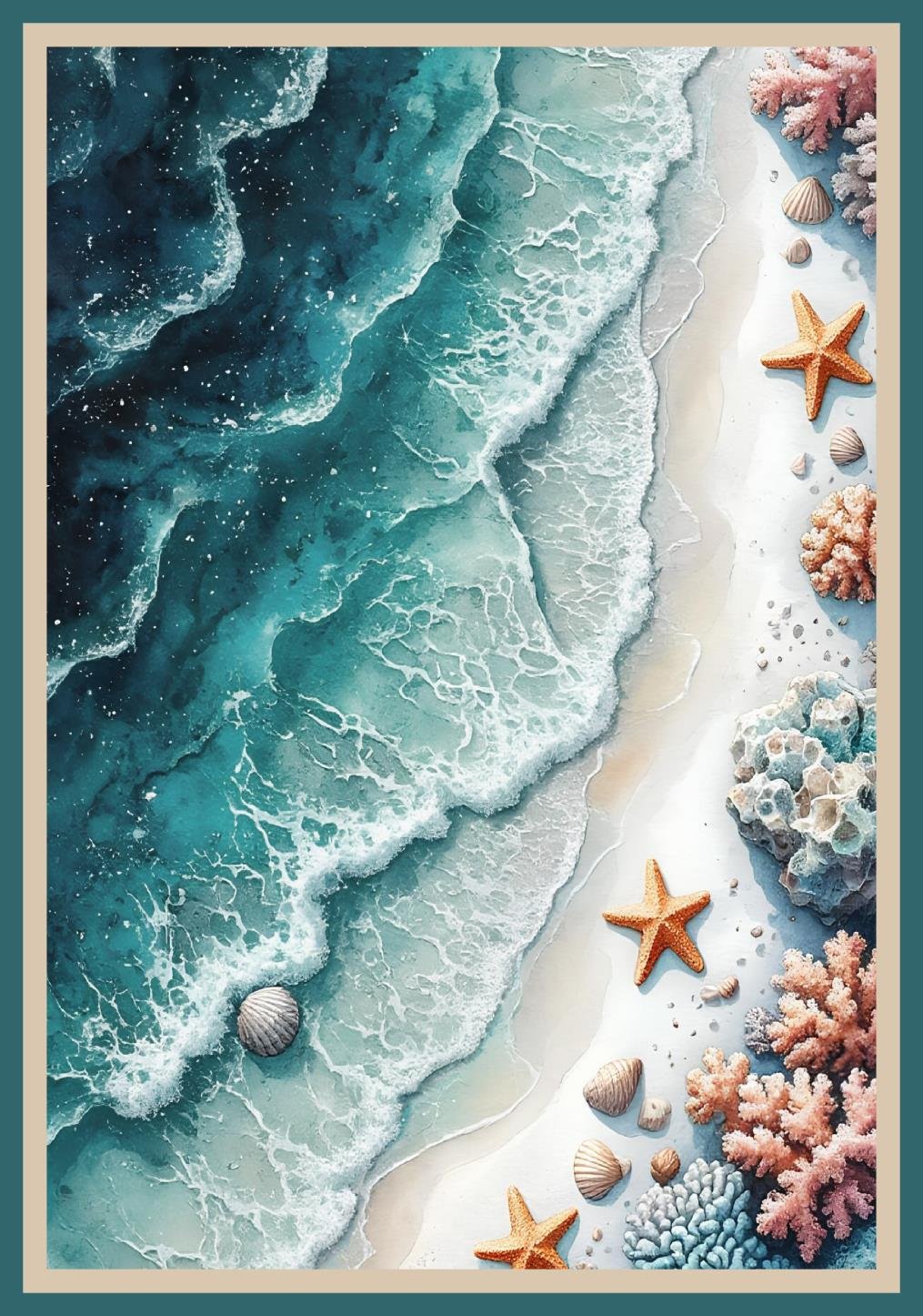 Table cover design beach view image 1