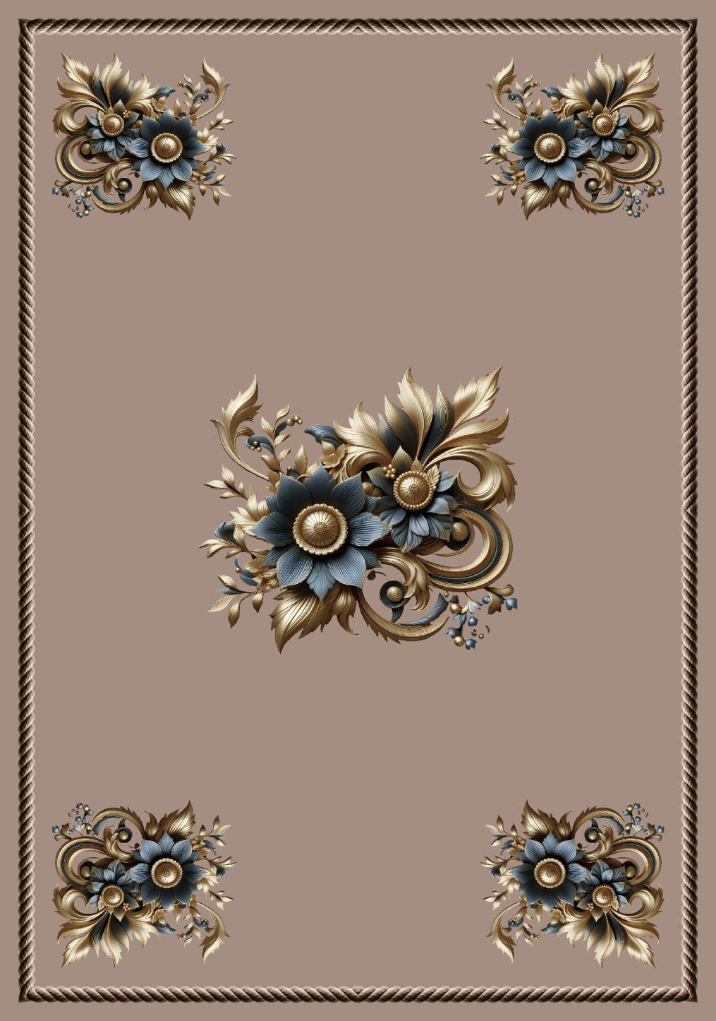 Table cover design hibiscus flowers gray color image 1