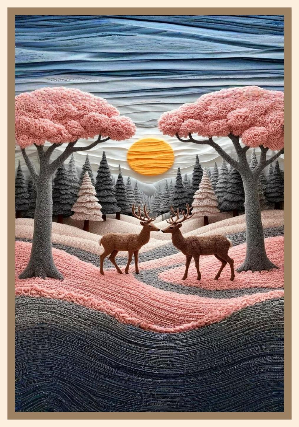 Table cover design 2 deer image 1