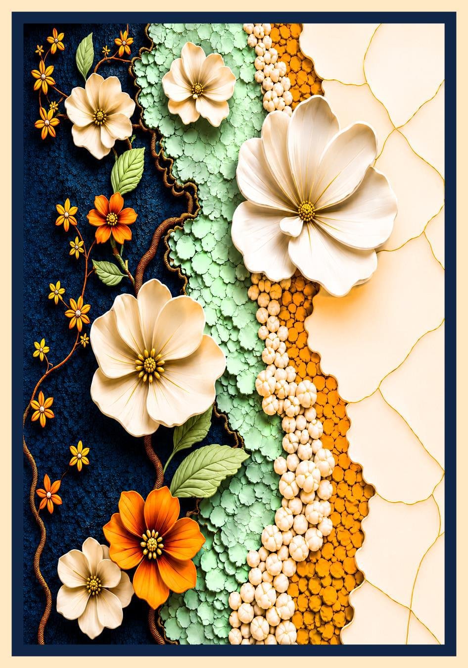 Table cover design -4 flowers image 1
