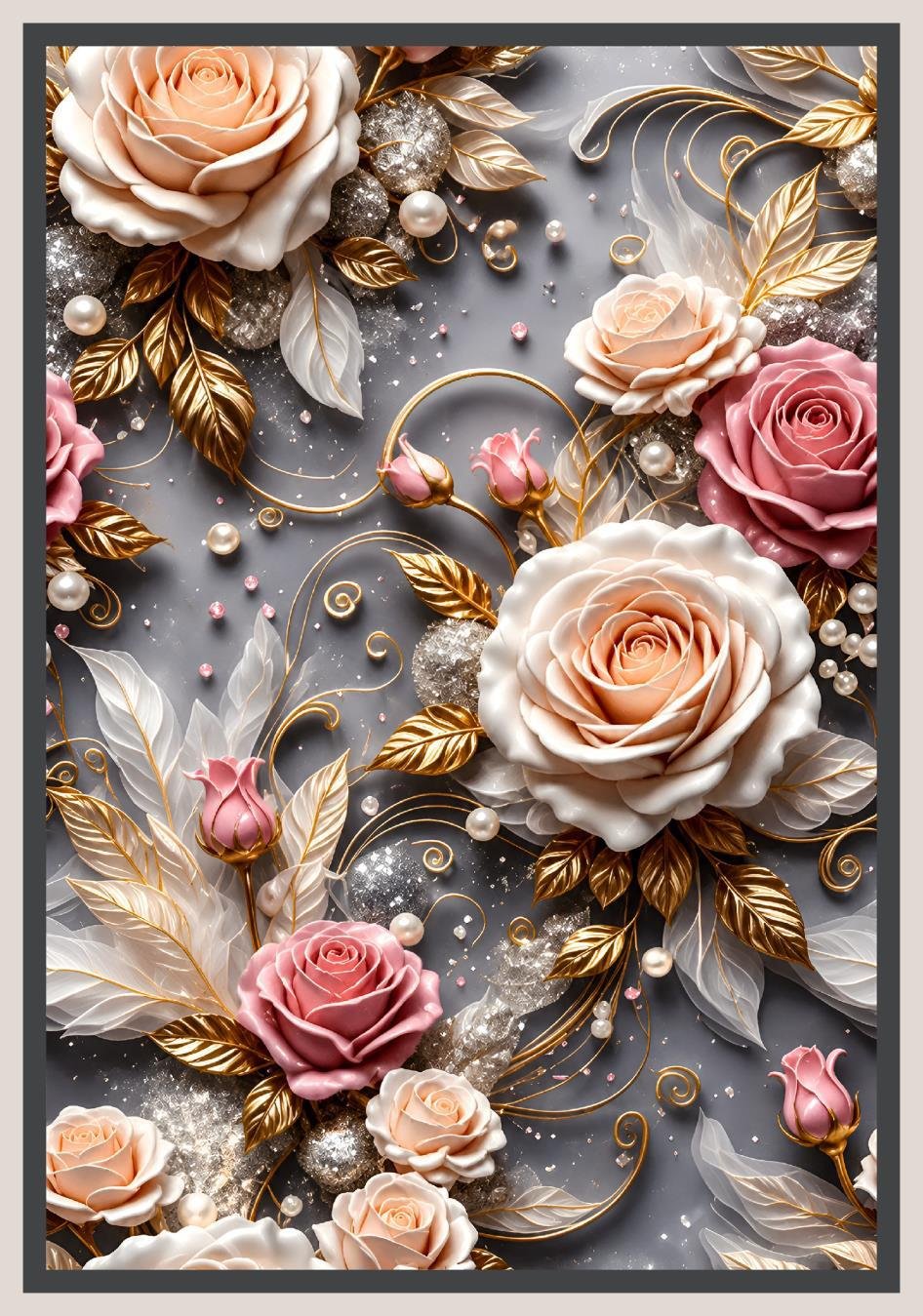 Table cover design-2 roses image 1
