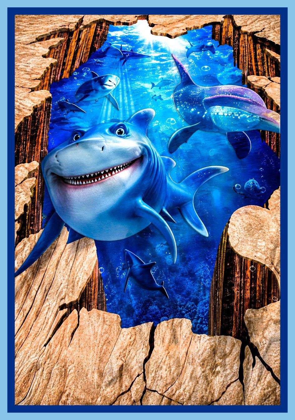 Table cover design sharks image 1