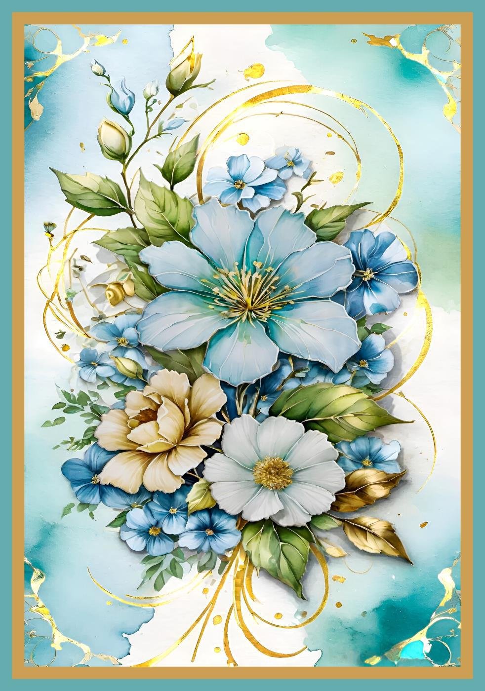Table cover desgn center big flower image 1