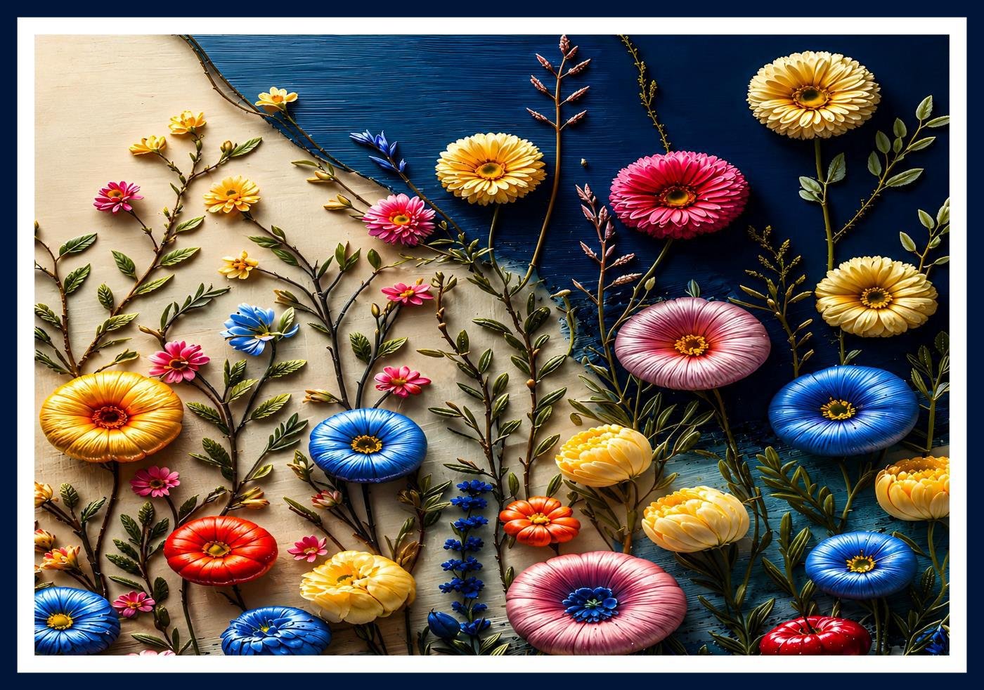 Table cover design-2 flowers image 1