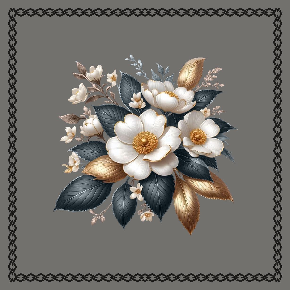 cusion cover design white flower at center image 1