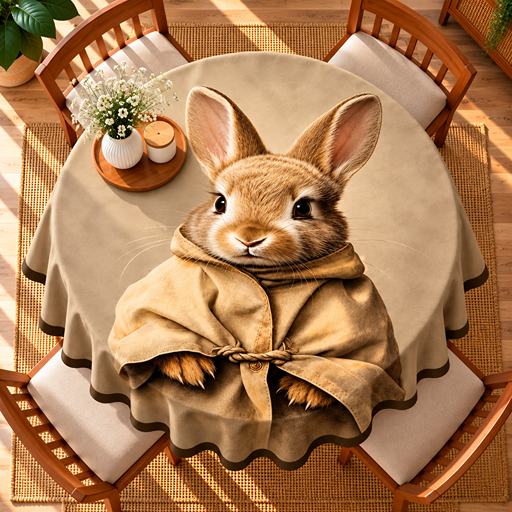 Round Table cover  design rabbit image 3