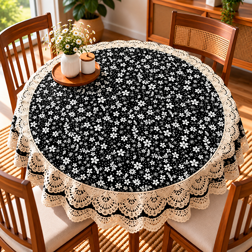 Round Table cover  design hand block print motif image 2