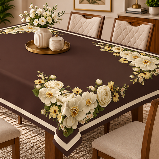 Table cover design  elegant floral corner border image 2