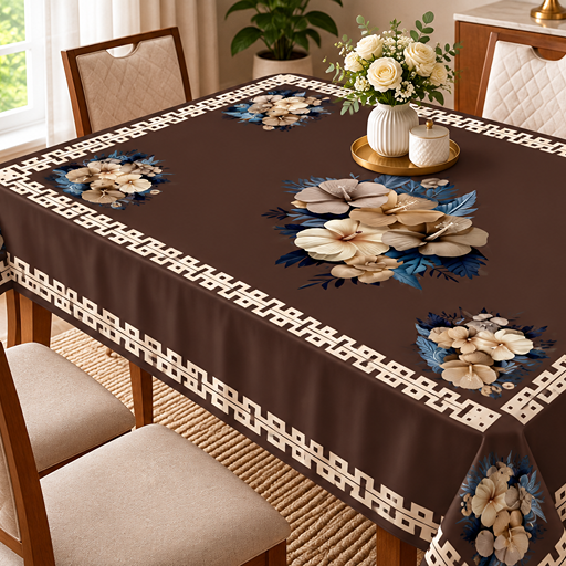 Table cover design hibiscus flowers at center image 2