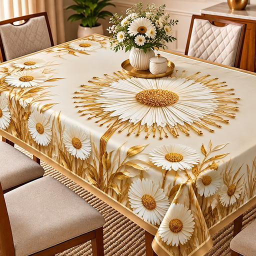 Table cover design daisies image 2