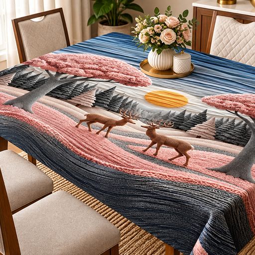 Table cover design 2 deer image 2
