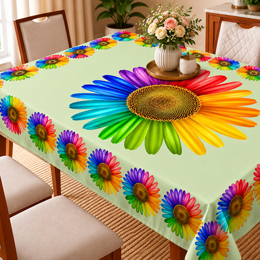 Table cover design paper sunflower image 2