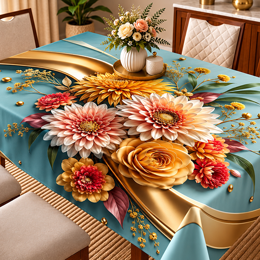 Table cover design garden flowers image 2
