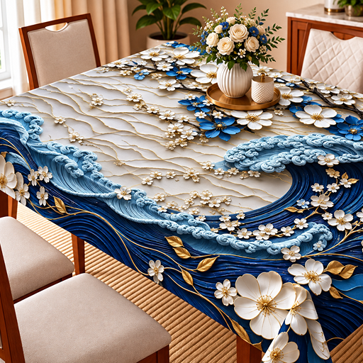 Table cover design cherry blossoms image 2