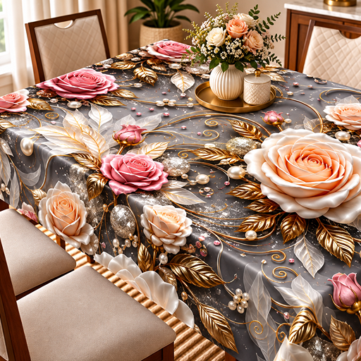 Table cover design-2 roses image 2