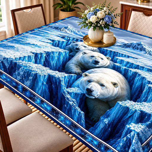 Table cover design snow bears image 2