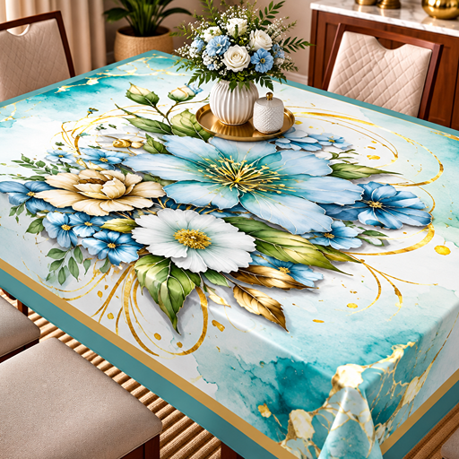 Table cover desgn center big flower image 2