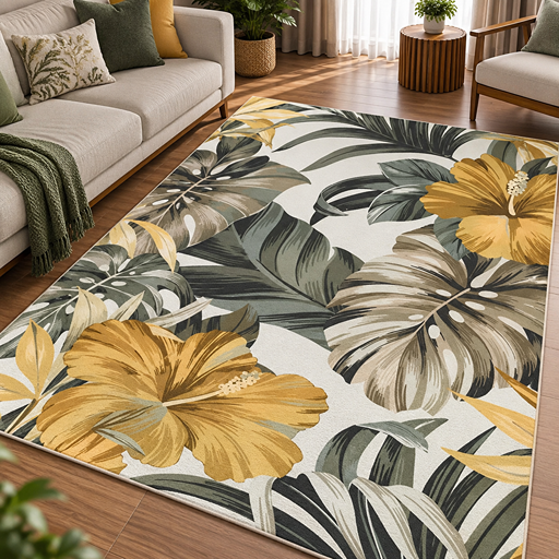 7D carpet design monstera leaves image 2