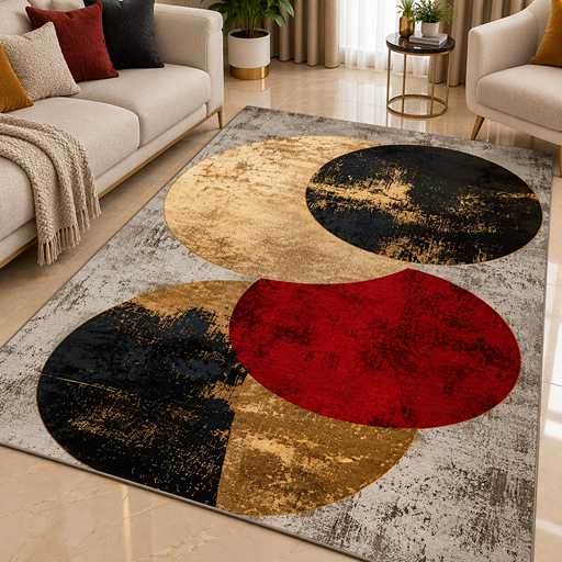 7D carpet - Abstract Circles Painting image 2