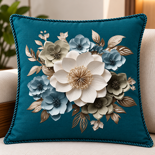 cusion cover design 2 magnolia blooms image 2