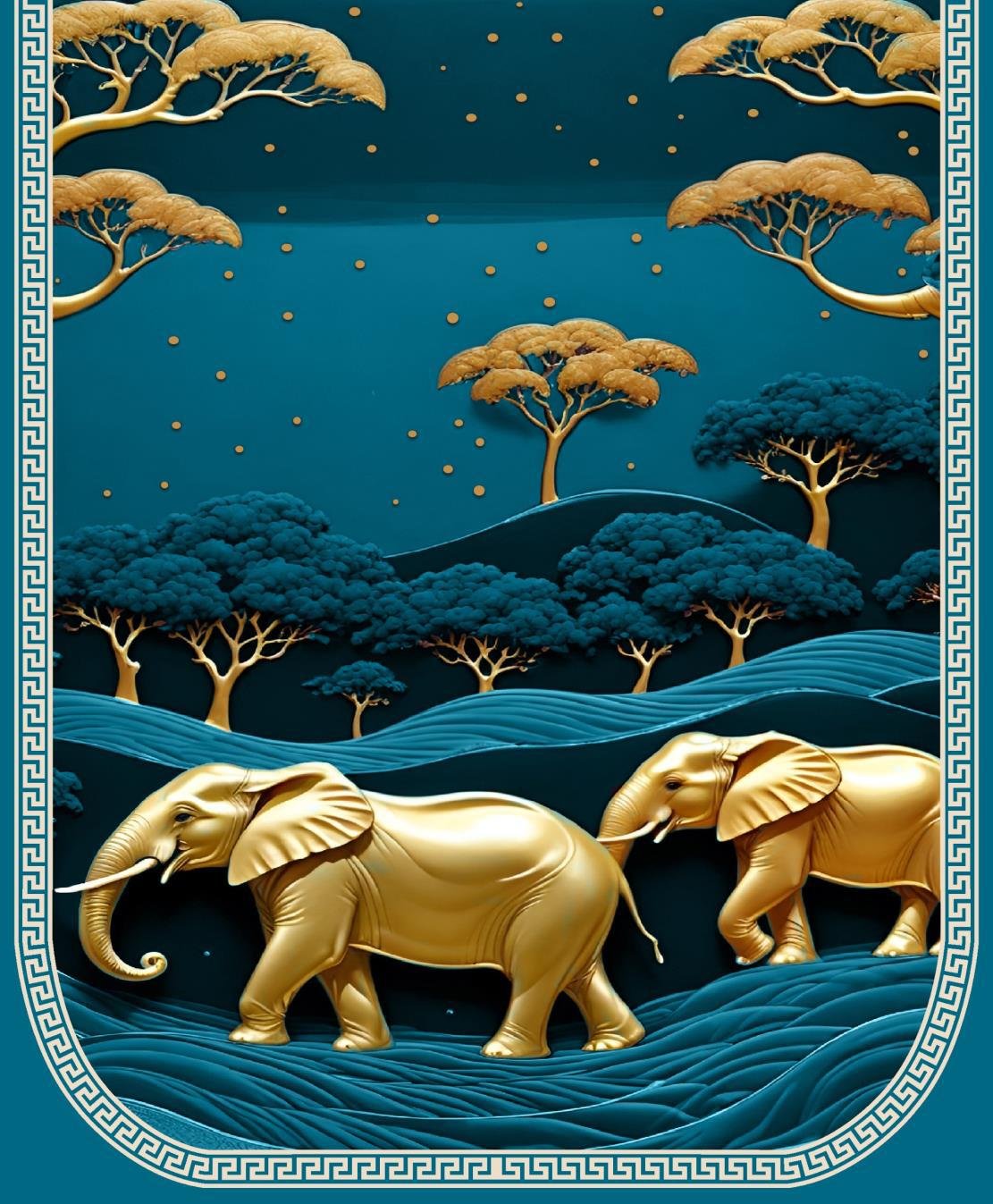 Sofa cover design two elephant image 3