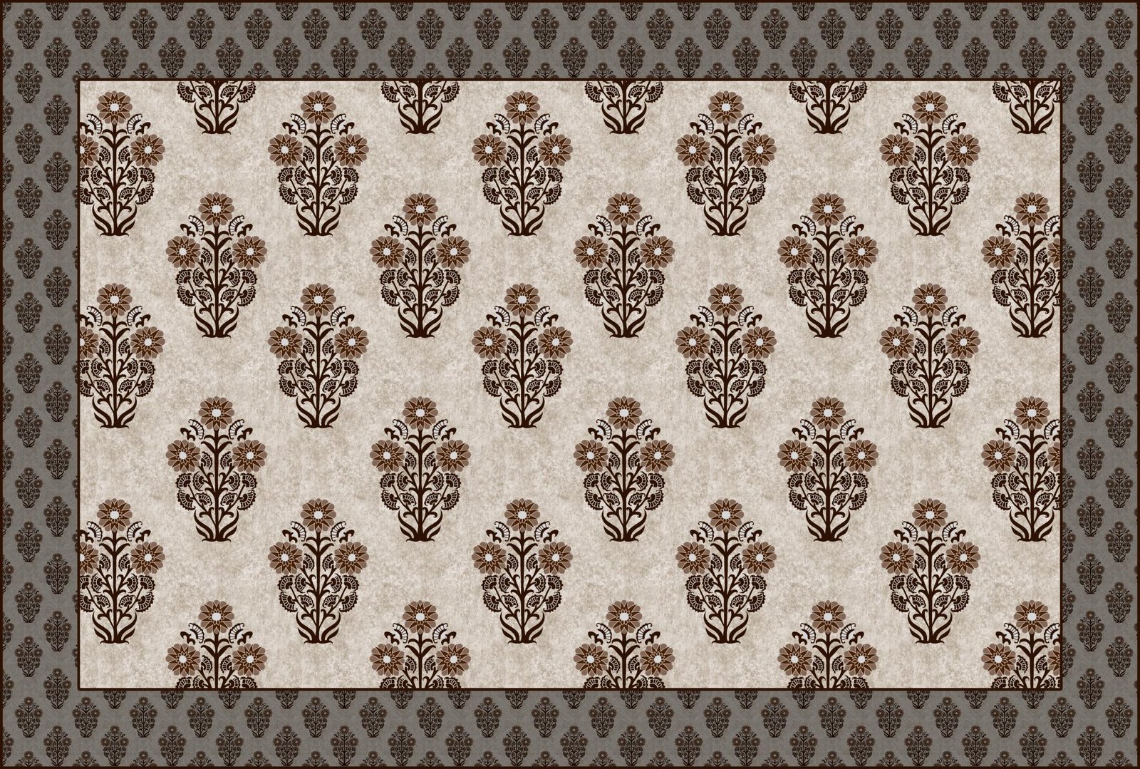 cotton table cover design Indian hand-block printed image 2