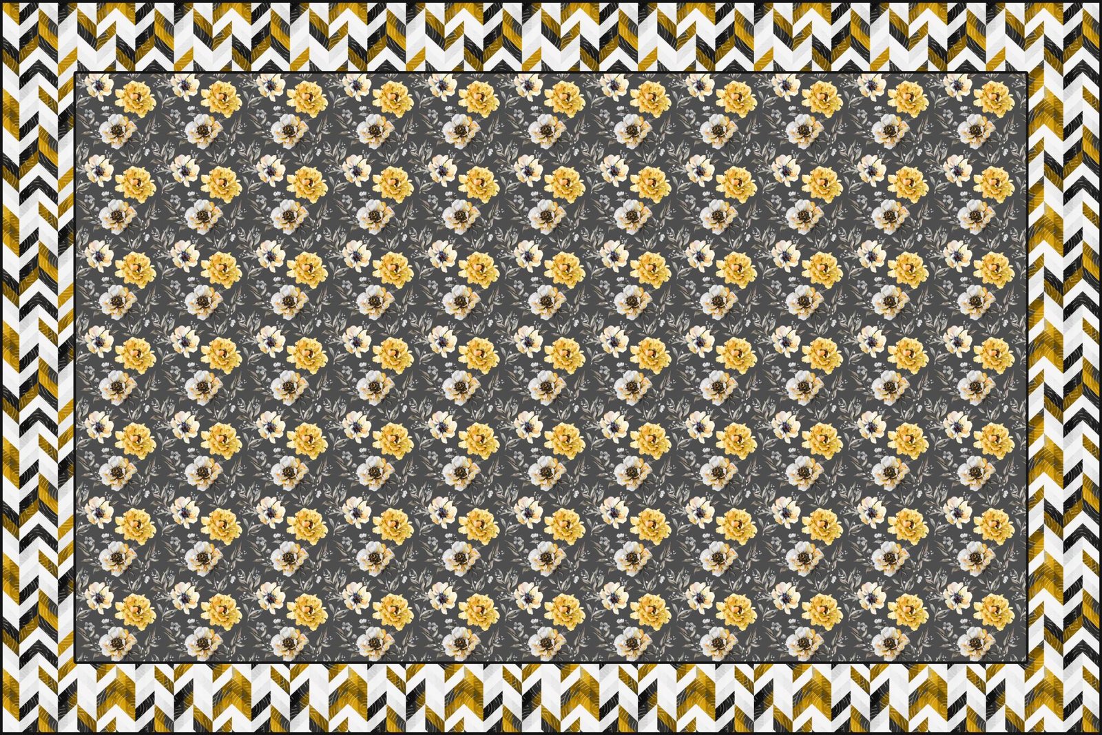 cotton table cover design  yellow flowers image 2