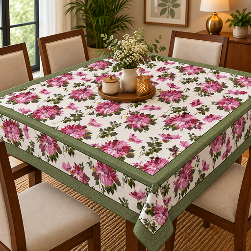 cotton table cover design loral square tablecloth image 1