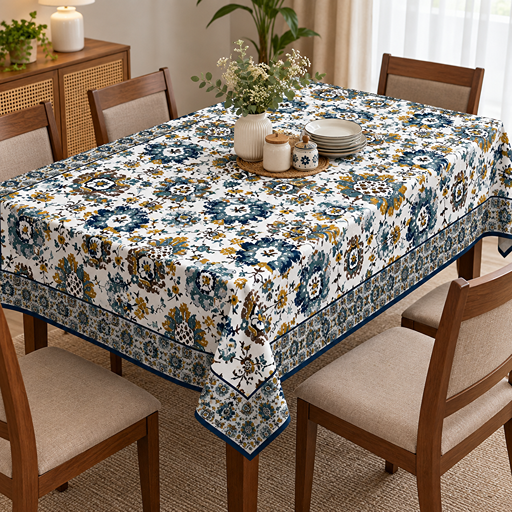 cotton table cover design Bilberry Furnishing image 1