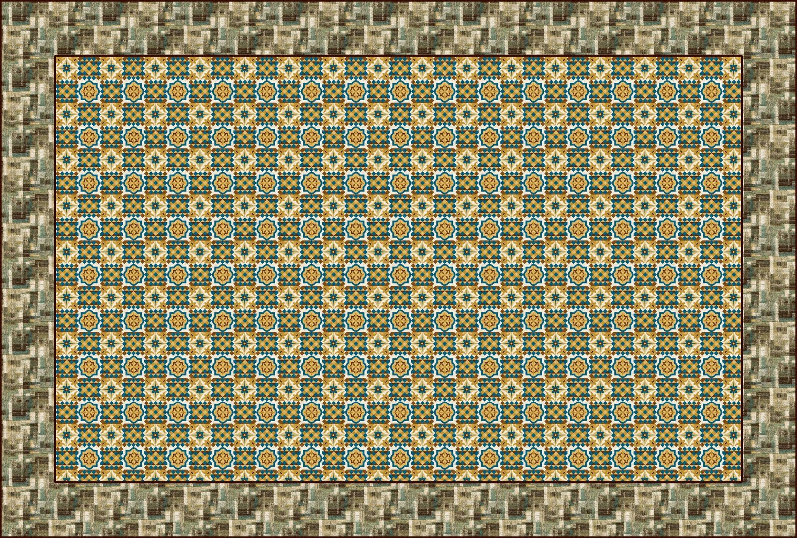 cotton table cover design  printed flowers geen image 1