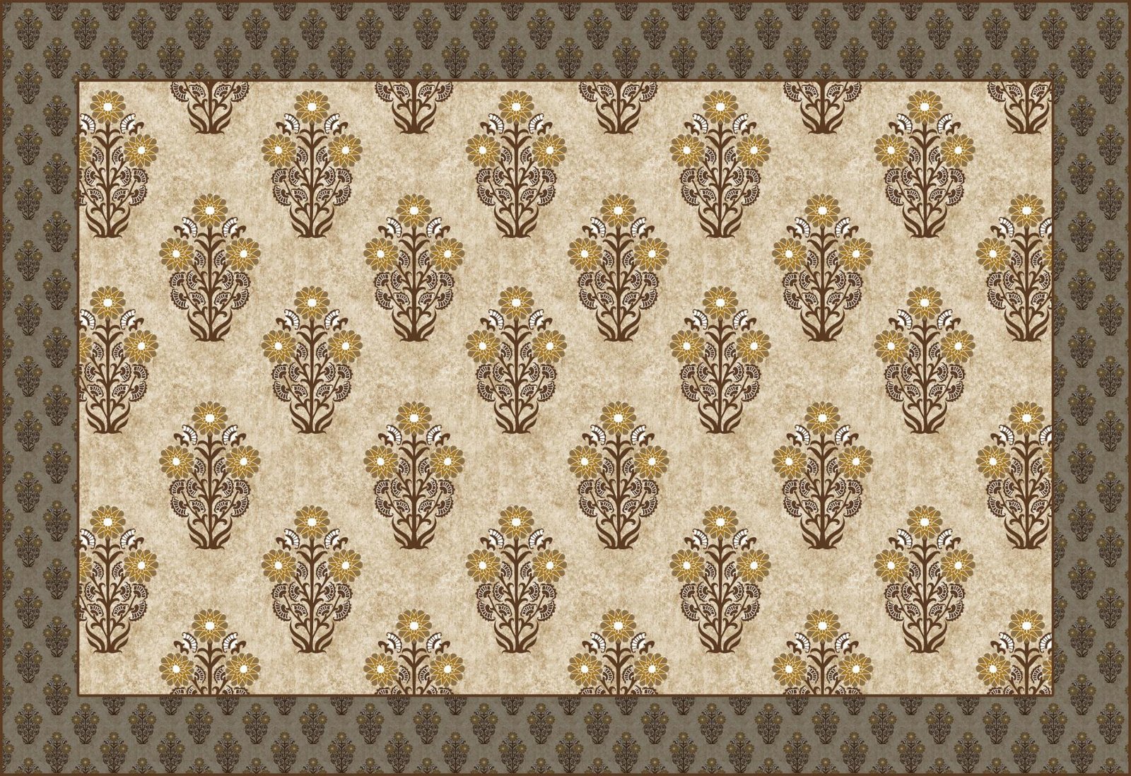 cotton table cover design traditional Jaipuri hand-block printed image 1