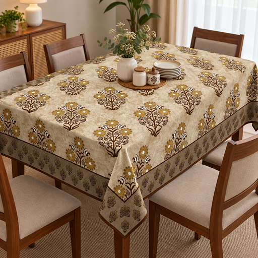 cotton table cover design traditional Jaipuri hand-block printed image 2
