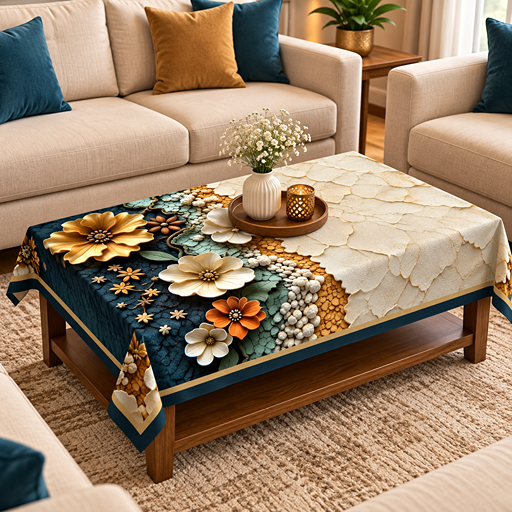 Table cover design 4 magnolia blooms image 3