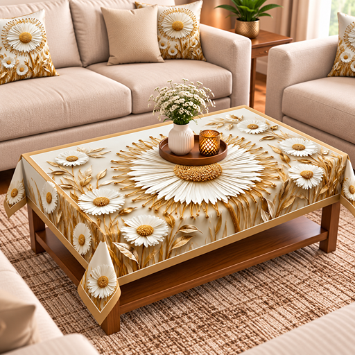 Table cover design daisies image 3