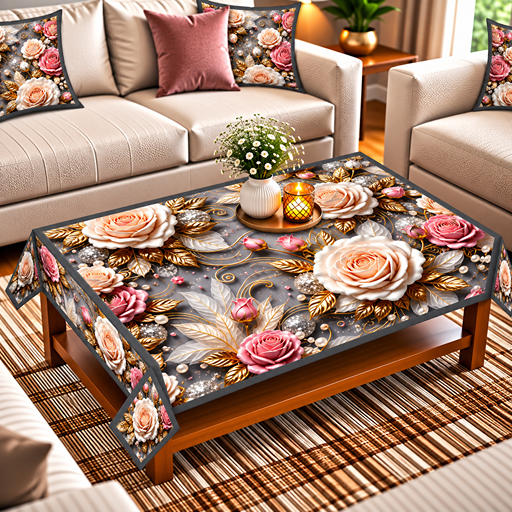 Table cover design-2 roses image 3