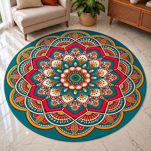 7D carpet design geometric circular design image 2