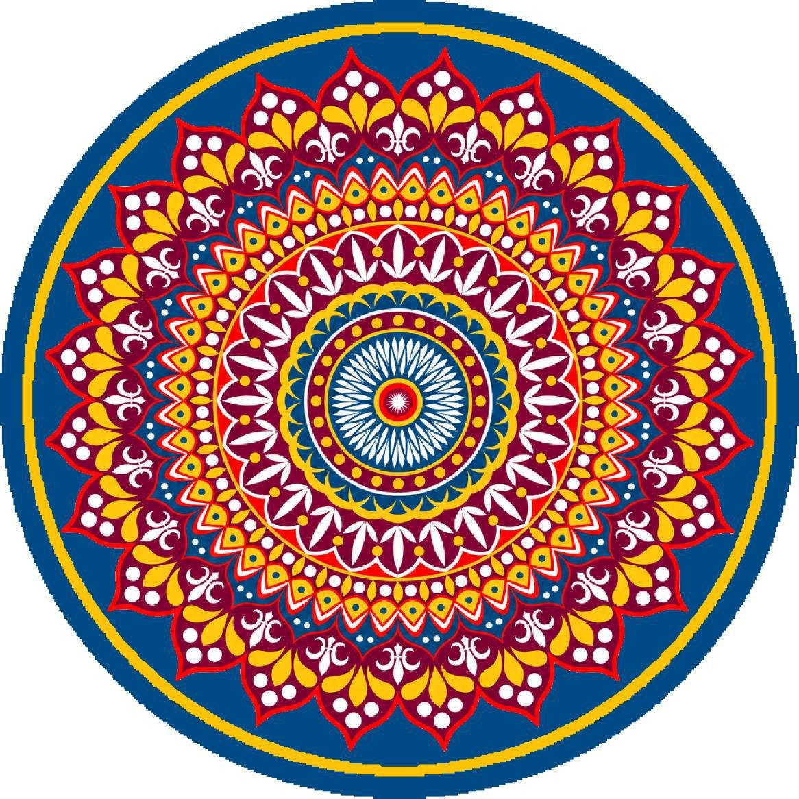 7D carpet design circular Rangoli or Kolam pattern image 1