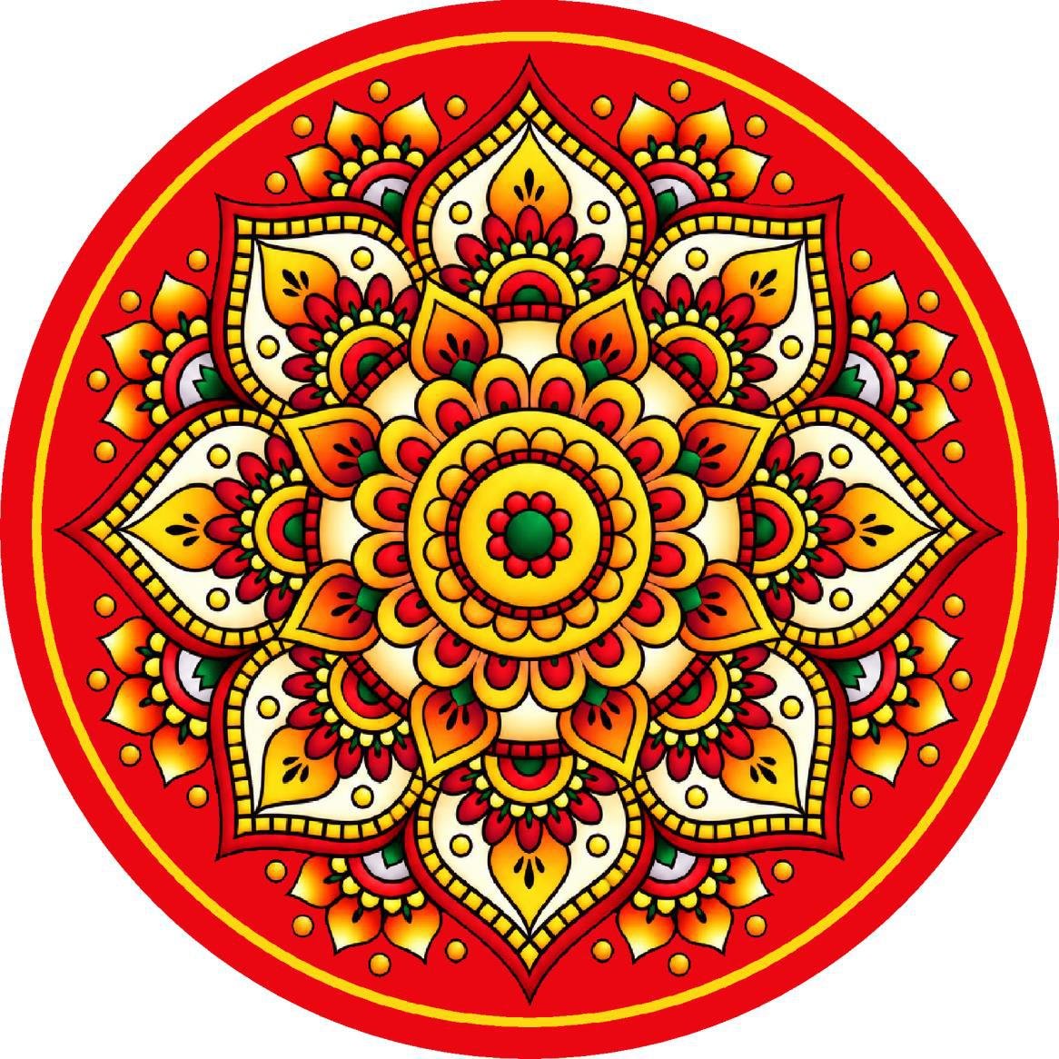 7D carpet design flower Rangoli pattern image 1