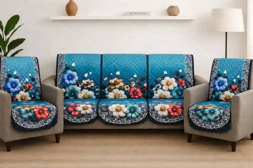 sofa cover velvet aqua