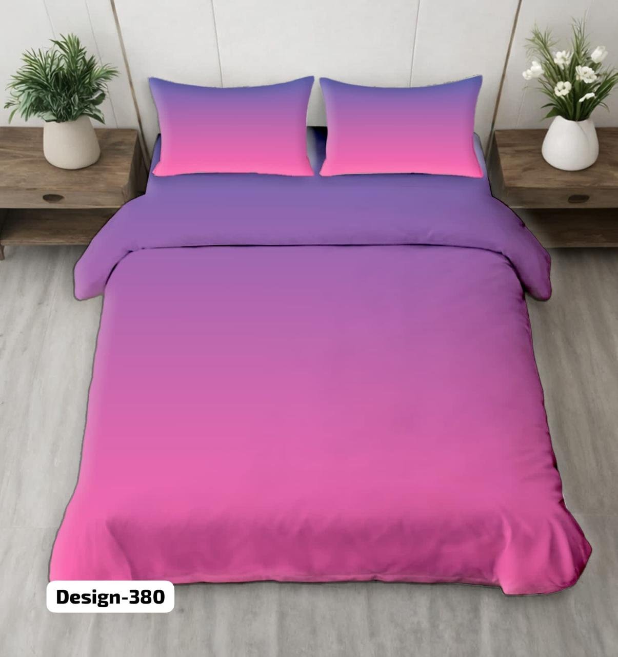 Gradient color bedsheet magenta color