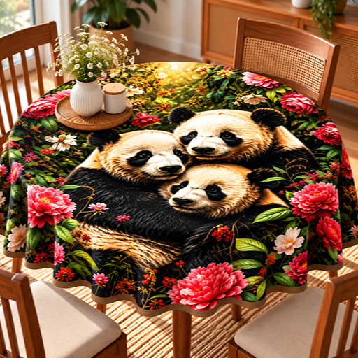 Round Table cover design pandas