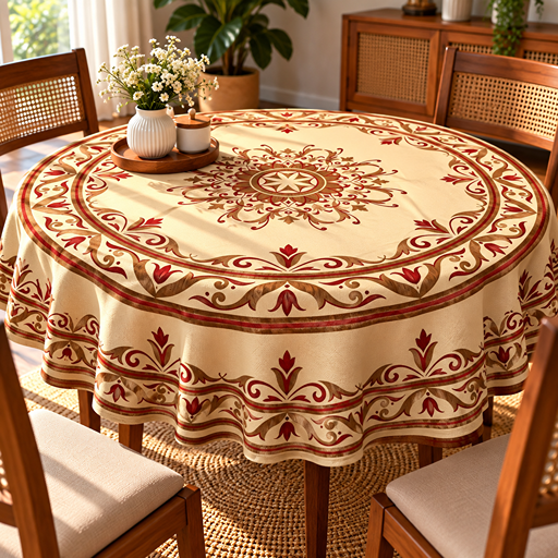 Round Table cover  design traditional Jaipuri block-printed