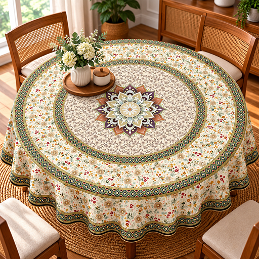 Round Table cover  design  Persian-style mandala